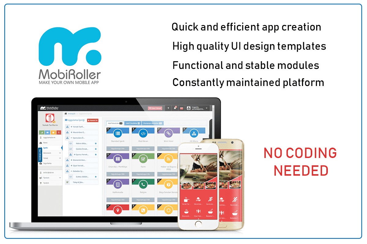 create your app with mobiroller